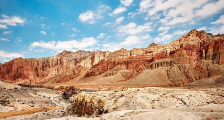 Beautiful landscape of the highlands of Nepal on a sunny day.の写真素材