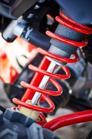 Elements of the suspension on an all-wheel drive ATV.の写真素材