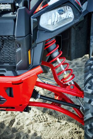 Elements of the suspension on an all-wheel drive ATV.の写真素材