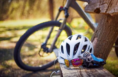 Biking is the best form of cross-country transport on a summer day.の写真素材