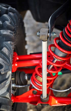 Elements of the suspension on an all-wheel drive ATV.の写真素材