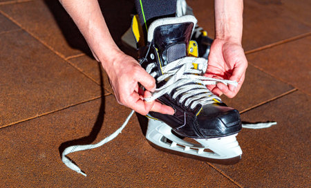 Ice skate rental for training and public skating.の写真素材