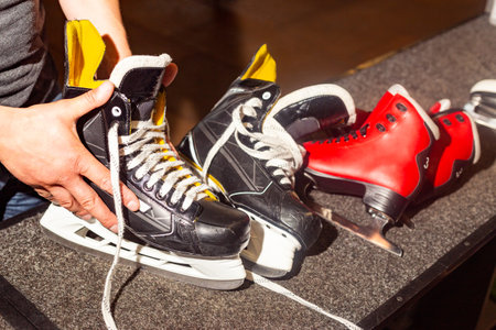 Ice skate rental for training and public skating.