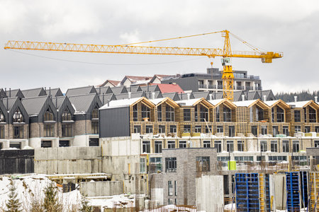 New complex of houses construction with modern designの写真素材