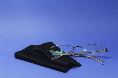 spectacle and cleaning clothの写真素材