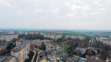 Aerial view of the city from a birds eye viewの写真素材