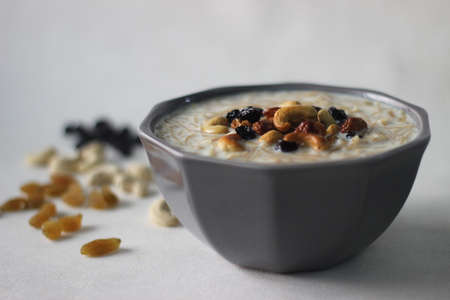 South Indian sweet made with vermicelli, milk, ghee, sugar or jaggery, raisins and nuts locally...