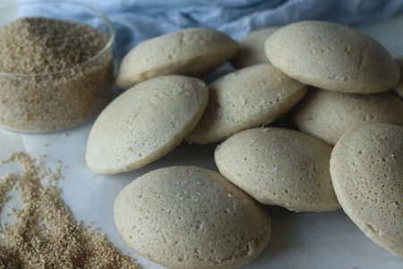 Steamed Little millet cakes or little millet idli. Made with a fermented batter of little millet,...