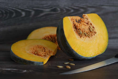 Sliced pumpkin. A pumpkin is a cultivar of winter squash that is round with smooth, slightly ribbed...