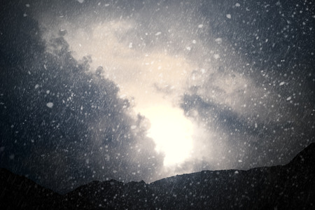 Weather - Dramatic sky with rain and snow - computer generated image Weather - Dramatic sky with rain and snow - computer generated image