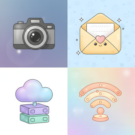 Set of color icons for web and mobile applications. Vector illustration.の素材