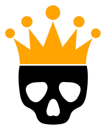 Dead king icon with flat style on a white background. Isolated raster dead king icon image, simple style.の写真素材