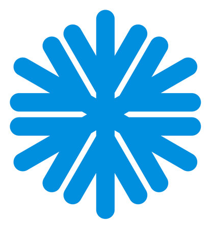 Snowflake icon with flat style on a white background. Isolated raster snowflake icon illustrations, simple style.の写真素材