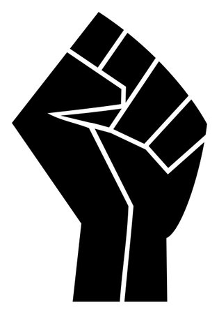 Fist icon with flat style on a white background. Isolated raster fist icon illustrations, simple style.の写真素材