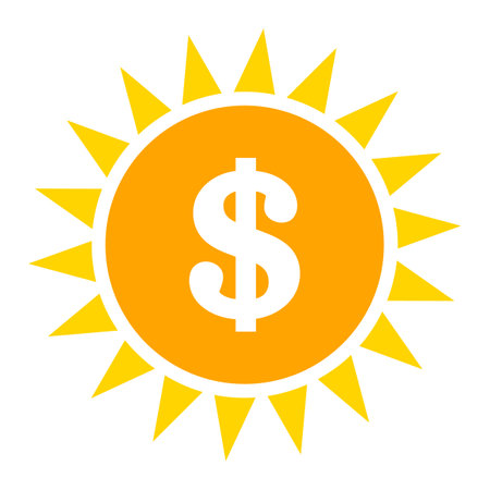 Dollar shine icon with flat style. Isolated vector dollar shine icon illustrations, simple style.のイラスト素材