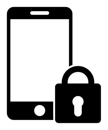 Locked smartphone icon with flat style. Isolated vector locked smartphone icon illustrations, simple style.のイラスト素材