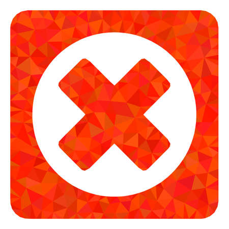 Low-poly terminate constructed with randomized filled triangles. Triangle terminate polygonal icon illustration. Terminate icon is filled with triangles.のイラスト素材