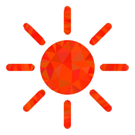 Low-poly brightness constructed of scattered filled triangles. Triangle brightness polygonal icon illustration. Brightness icon is filled with triangles.のイラスト素材