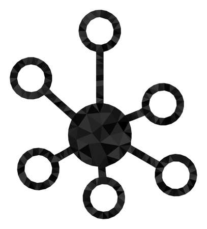 Low-poly relations constructed with randomized filled triangles. Triangle relations polygonal icon illustration. Relations icon is filled with triangles.のイラスト素材