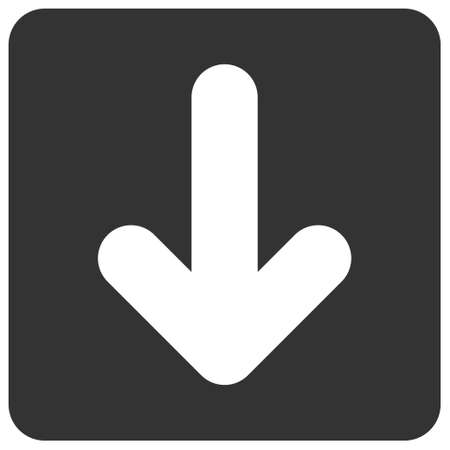 Down cursor icon with flat style. Isolated raster down cursor icon image, simple style.の写真素材