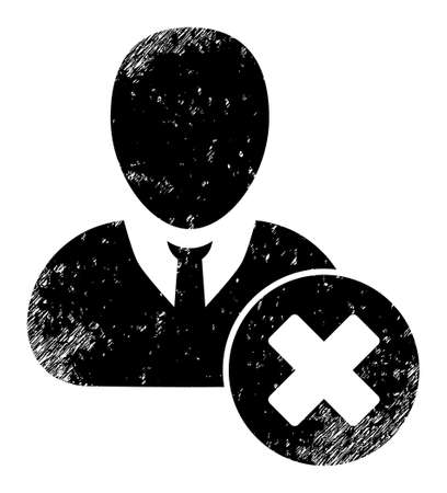 Wrong user icon with grunge style. Isolated vector wrong user icon image with grunge rubber texture on a white background.のイラスト素材