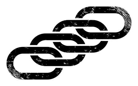 Chain union icon with grunge effect. Isolated vector chain union icon image with grunge rubber texture on a white background.のイラスト素材