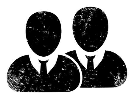 Users icon with scratched effect. Isolated vector users icon image with unclean rubber texture on a white background.のイラスト素材