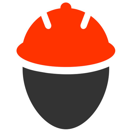 Worker head icon with flat style. Isolated vector worker head icon image, simple style.のイラスト素材