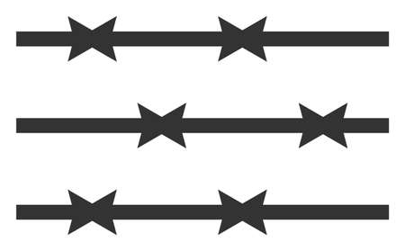 Barbed wire fence icon with flat style. Isolated vector barbed wire fence icon illustrations, simple style.のイラスト素材