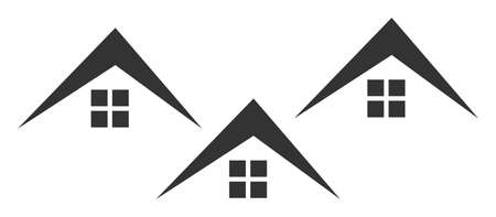 Village icon with flat style. Isolated vector village icon illustrations, simple style.のイラスト素材