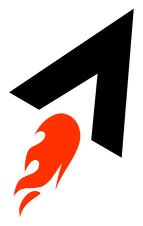 Flying rocket icon with flat style. Isolated vector flying rocket icon illustrations, simple style.のイラスト素材