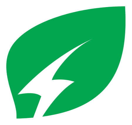 Eco electricity icon with flat style. Isolated vector eco electricity icon illustrations, simple style.のイラスト素材