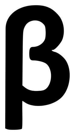 Beta Greek lowercase symbol icon with flat style. Isolated raster Beta Greek lowercase symbol icon image, simple style.の写真素材