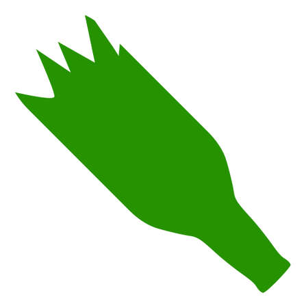Crashed beer bottle icon with flat style. Isolated raster crashed beer bottle icon image, simple style.の写真素材
