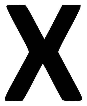 Chi Greek symbol icon with flat style. Isolated raster Chi Greek symbol icon illustrations, simple style.の写真素材