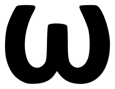 Omega Greek lowercase symbol icon with flat style. Isolated raster Omega Greek lowercase symbol icon illustrations, simple style.の写真素材