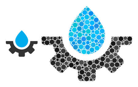 Plumbing industry vector collage of small circles in different sizes and color shades. Small circles are organized into plumbing industry vector illustration. Abstract vector illustration.のイラスト素材