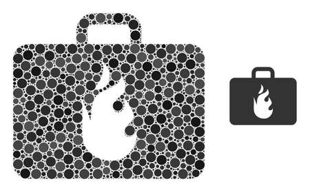 Emergency case vector collage of round dots in various sizes and color tones. Round dots are composed into emergency case vector mosaic. Abstract vector illustration.のイラスト素材