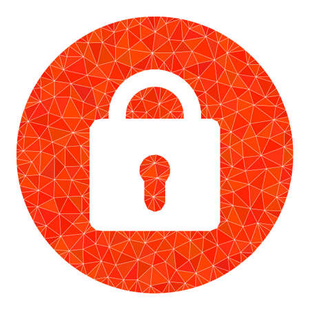 Low-poly locked icon illustration is combined with random filled triangles. Triangulated locked polygonal 2d vector illustration. Locked icon is filled with triangles.のイラスト素材