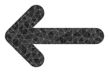 Low-poly move left icon illustration is designed with randomized filled triangles. Triangle move left polygonal 2d vector illustration. Move Left icon is filled with triangles.のイラスト素材