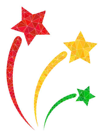 Low-poly festival sparks icon illustration is constructed from random filled triangles. Triangulated festival sparks polygonal icon vector illustration. Festival Sparks icon is filled with triangles.のイラスト素材