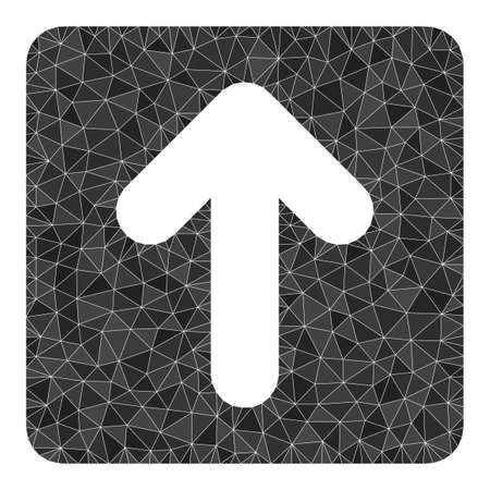 Low-poly up cursor icon image is constructed with chaotic filled triangles. Triangle up cursor polygonal icon vector illustration. Up Cursor icon is filled with triangles.のイラスト素材