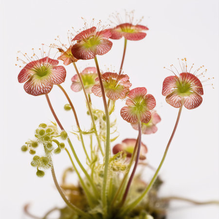 Carnivorous plant on a white background, close-upの素材