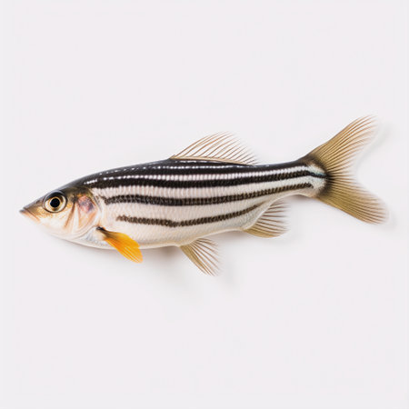 Fish on a white background. Isolation. Shallow DOF.の素材