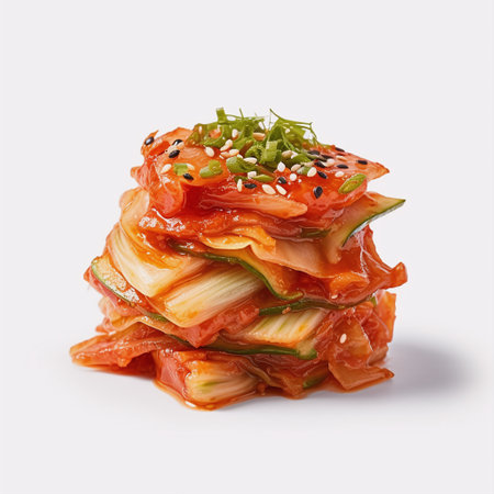 Sliced smoked salmon with sesame seeds isolated on white backgroundの素材