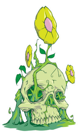 Skull in groundのイラスト素材