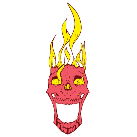 Flaming skullのイラスト素材