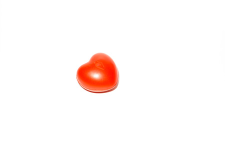A red heart for donor isolated on white backgroundの写真素材