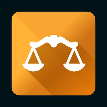 Set of Flat Universal White Business Icons with Shadows on Realistic Colorful Button on Black Background . Isolated Vector Elementsのイラスト素材