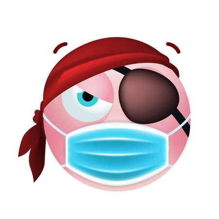 Cute Emoticon with Cartoon Style on White Background . Isolated Vector Illustrationのイラスト素材